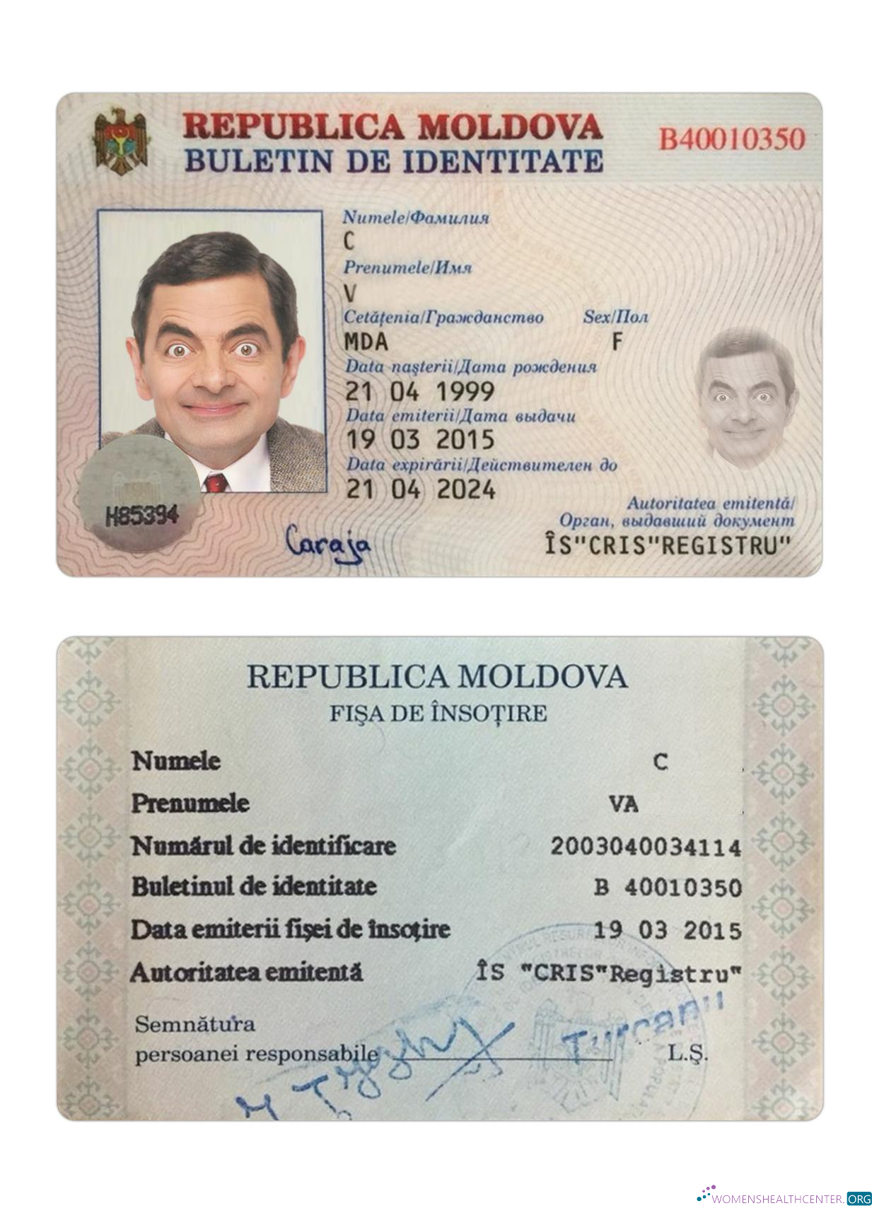 Download Moldova ID card version 2 Photoshop template